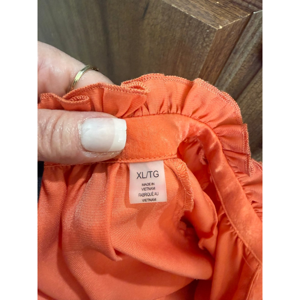 Women's Tahari Orange Long Sleeve Blouse XL - Picture 6 of 9